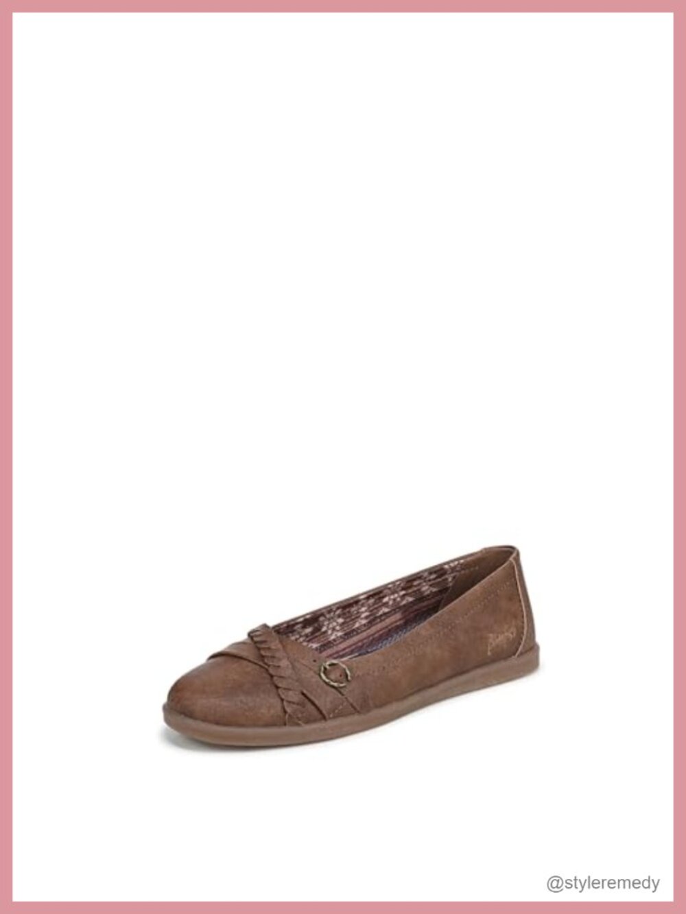 Women's Ballet Flats Faux Leather Braided Buckle Comfort Slip-On Flats